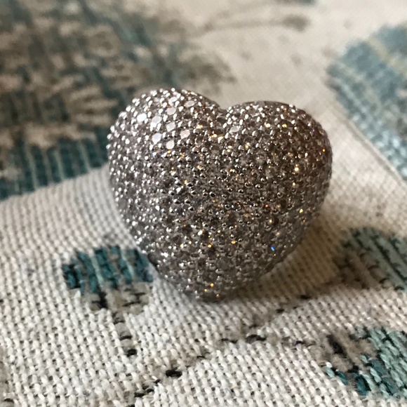 Bubble Heart Statement Ring - approx. size 7 - Picture 6 of 11